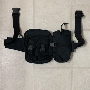 🌷3 for$25🌷Unbranded, US OS, Black Unisex 4 Pocket Waist Pack/Crossbody Bag, NWOT